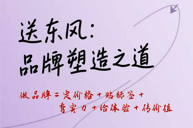 送东风：做品牌 = 定价格 + 传价值 + 贴标签 + 秀实力 + 给体验