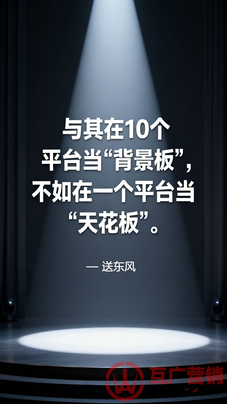 与其在10个平台当‘背景板’,不如在一个平台当‘天花板’