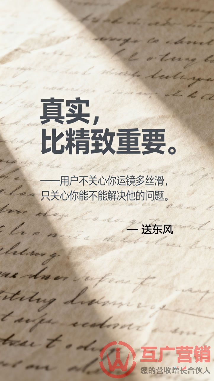 “真实,比精致重要。”——用户不关心你运镜多丝滑,只关心你能不能解决他的问题。